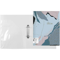 Папка на 2-х кольцах А4 30мм D-25мм пл. 0,65мм прозрач., карман deVENTE Morandi Sperkle арт.3081213