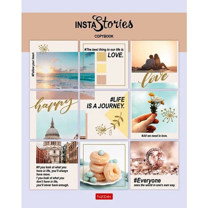 Тетрадь А5 клетка 40 листов скоба (Hatber) instaИстория арт 40Т5В1