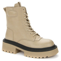 Ботинки для девочек зимние (CROSBY) бежевые верх- кожа  подкладка -искусственная шерсть артикул 938328/01-03