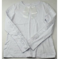 Джемпер для девочки трикотажный (Ликру) длинный рукав цвет белый арт.0241 ФРИДА размерный ряд 32/128-40/158