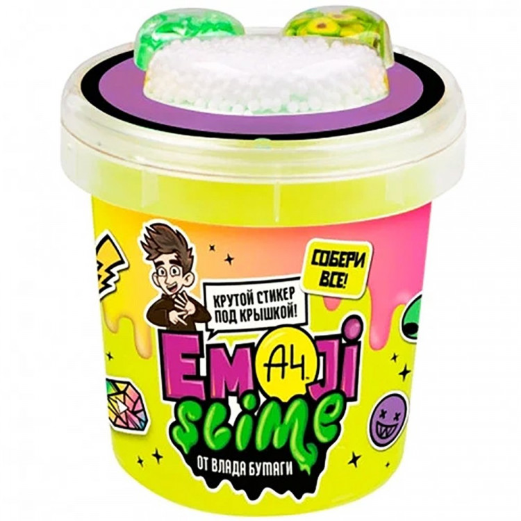 Игрушка Лизун Slime (Волшебный мир) Emoji-slime Влад А4 желтый 110 г арт.SLM067