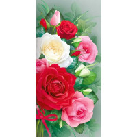 Открытка евро "Букет роз" без текста арт.021.982