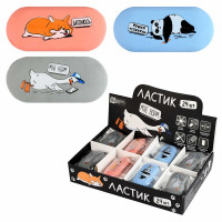 Ластик овальный (Феникс) Герои с характером полноцветная печать ассорти арт.70038