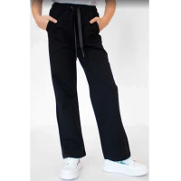 Брюки спортивные для девочки арт.534 размер 30/116-48/176 трикотажные цвет черный