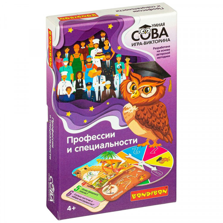 Игра настольная Викторина Умная сова Профессии и специальности (Bondibon) арт.ВВ4005