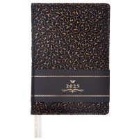 Ежедневник А5 недат. к/з deVENTE "Arcadia" черный с черным паттерном, 136л, 2 ляссе арт.2234581