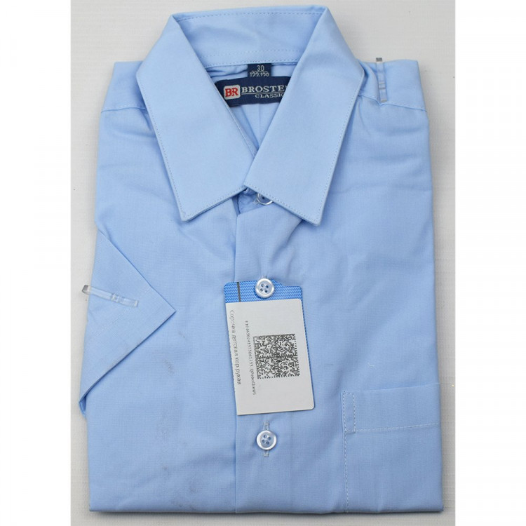 Сорочка детская короткий рукав размерный ряд 30/122-128-36/158-164  цвет голубой Brostem арт.155ds