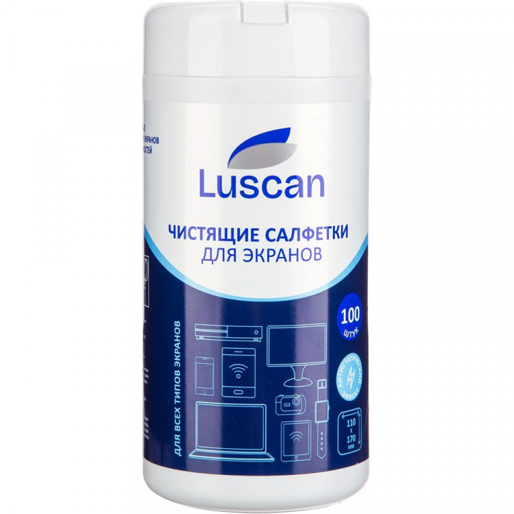 Салфетки LUSCAN д/экранов, туба,100 шт 112x170