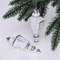 Фигурка на ёлку пластик 11см "Фонарик" 02шт/наб. цв.серебро арт.916-0376