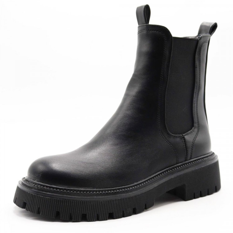 Ботинки для девочки (DSL) черные верх-искусственная кожа подкладка-байка размерный ряд 36-40 арт. kry-888-20-1