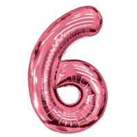 Шар фольгированный 102см Фигура "Цифра 6" Rose Gold арт.6073367