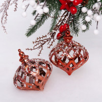 Украшение декор.подвеска пластик "Луковица" 10,4см 02шт/наб. цв.красный арт.201-1910