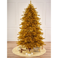 Елка 180см (хвоя ПВХ золото, ветки на шарнирах, подставка металл.) "Барокко" арт.ЕБРЗЛ 18