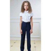 Брюки для девочки (ГЕРМИОНА) ткань 07 арт.6034-07 размер 30/122-44/170  цвет синий