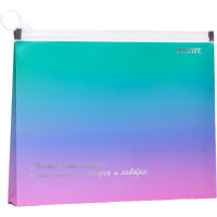 Папка на молнии с расширением "deVENTE. Degrade" A5 (240x170x30 мм) 180 мкм, непрозрачная, с рисунком, тиснение фольгой арт.3072343 (Ст.12)