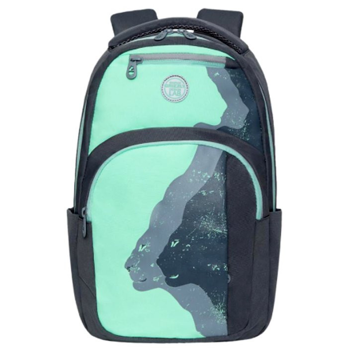 Рюкзак для девочки (Grizzly) арт RX-114-2/3 серый 27,5х43х16 см