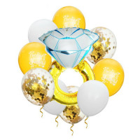 Букет шаров 10шт/наб. латекс/фольга "Кольцо" арт.3217450