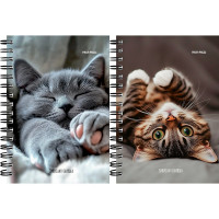 Записная книжка А6 мягкая обложка на гребне 120 листов (Prof-Press) Милые котики-6 глянцевая ламинация арт.ЗК120-3019