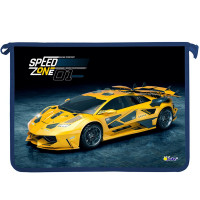 Папка школьная для тетрадей А4 на молнии (Оникс) Speed zone дизайн с двух сторон арт ПТ-83