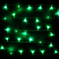 Гирлянда электрическая для дома точечная 5,5м 50LED цвет зеленый (светлый провод) 8режимов арт.127-017