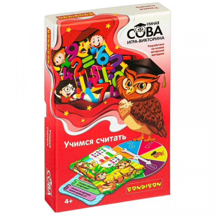 Игра настольная Викторина Умная сова Учимся считать (Bondibon) арт.ВВ4006