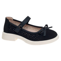 Туфли для девочки (Сказка) черный верх-искусственный нубук подкладка-натуральная кожа размерный ряд 32-37 арт.R818294765NBK