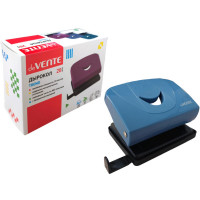 Дырокол (20л) deVENTE пластиковый с линейкой Trend пепельно-синий арт.4020507