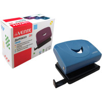 Дырокол (20л) deVENTE пластиковый с линейкой Trend пепельно-синий арт.4020507