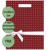 Пакет ПВД прорезная ручка 31*40+6 60мкм Горох