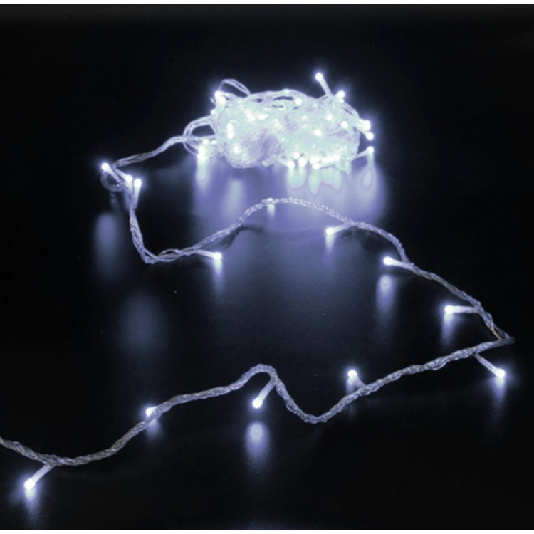 Гирлянда эл.д/улицы 10м 100LED "Bright light" цв.белый (св.пров) (можно соединить) 8реж IP-54 арт.725-545