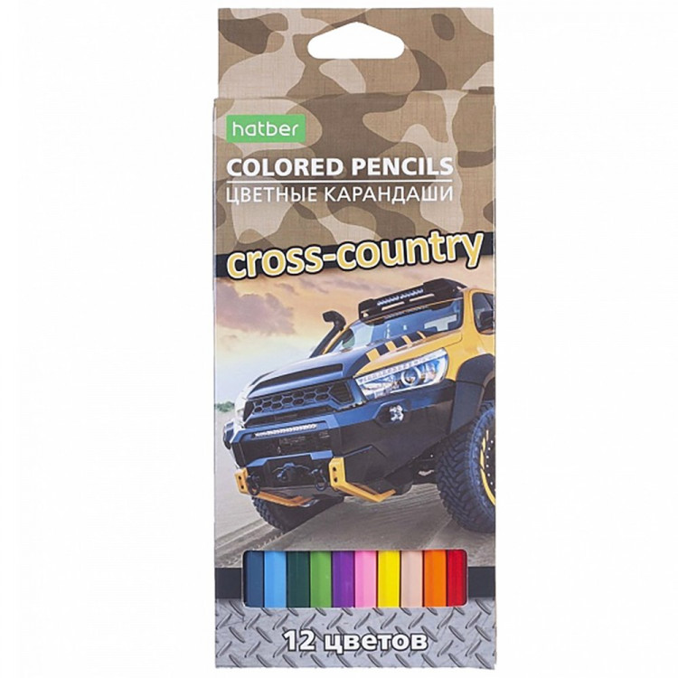Карандаши цветные (Hatber) ECO Cross country 12 цветов шестигранные арт.CS_070887