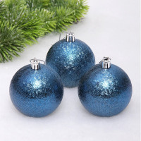 Набор шаров 07см 03шт/наб. "Мягкий блеск" цв.сапфир арт.652-301