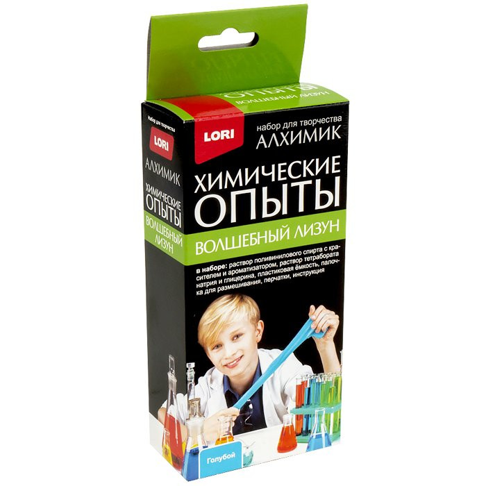 Химические опыты Волшебный лизун голубой (LORI) арт.Оп-047