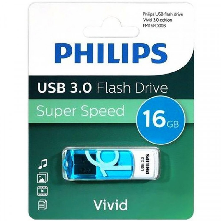 Флеш диск 16GB PHILIPS VIVID3.0, USB 3.0