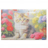 Алмазная мозаика 20х30см (MultiArt) Котик в цветах в рулоне арт.AMR20X30-117420