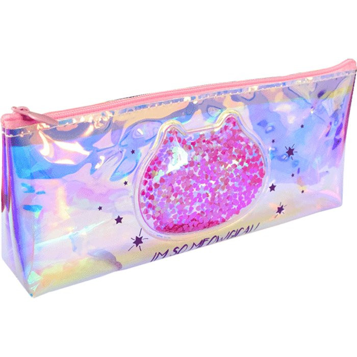 Пенал-косметичка 1 отделение кожзам (deVente) Glitter Dream 220х80х40мм арт.7026219
