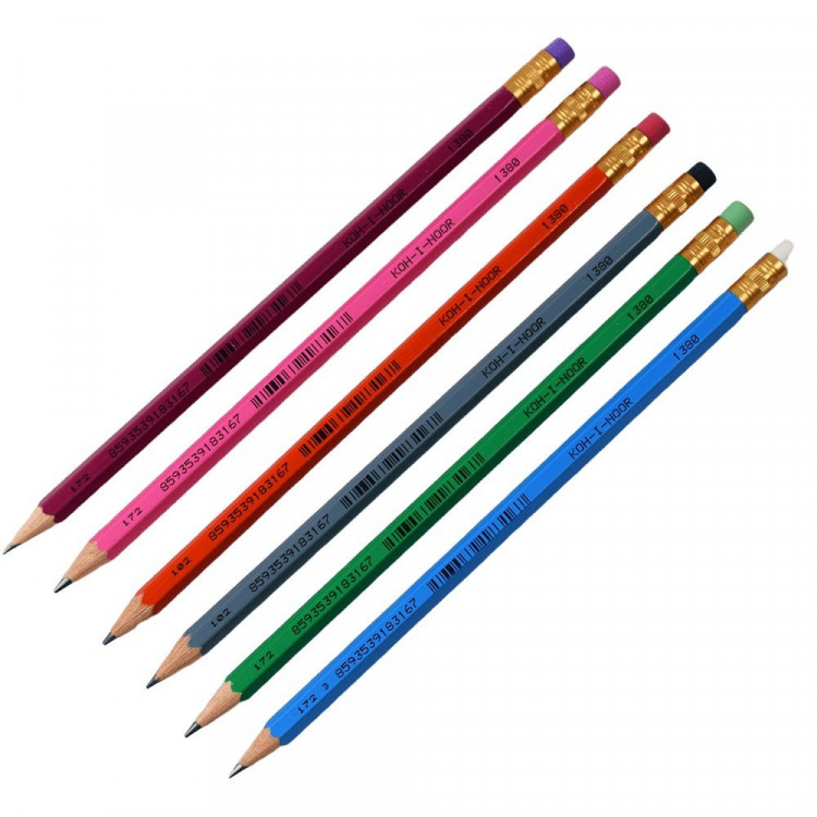 Карандаш чернографитный KOH-I-NOOR с ластиком ASTRA арт.1380/2