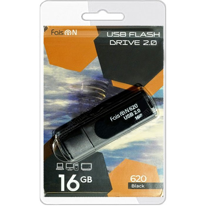 Флеш диск 16GB USB 2.0 FaisON 620 черный