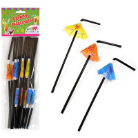 Трубочки для коктейля "Зонтик" 12шт/наб цв.Микс арт.Ч30526