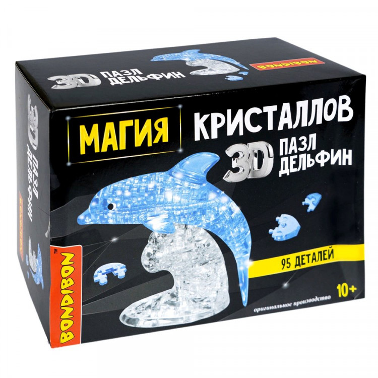 Пазл 95 элементов 3D Магия кристаллов Дельфин (Bondibon) арт.ВВ5223