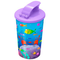 Стакан 400мл "Морское диско" с клапаном, сиреневый арт.431335803