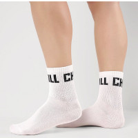 Носки детские для девочки арт.С15802 р.20-22 80% хлопок, 18% полиамид, 2% эластан цвет белый (Clever)