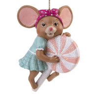 Украшение декор.подвеска фигурка "Мышонок-Сластена" 09см арт.80078