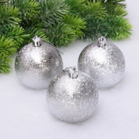 Набор шаров 07см 03шт/наб. "Мягкий блеск" цв.серебро арт.201-1422