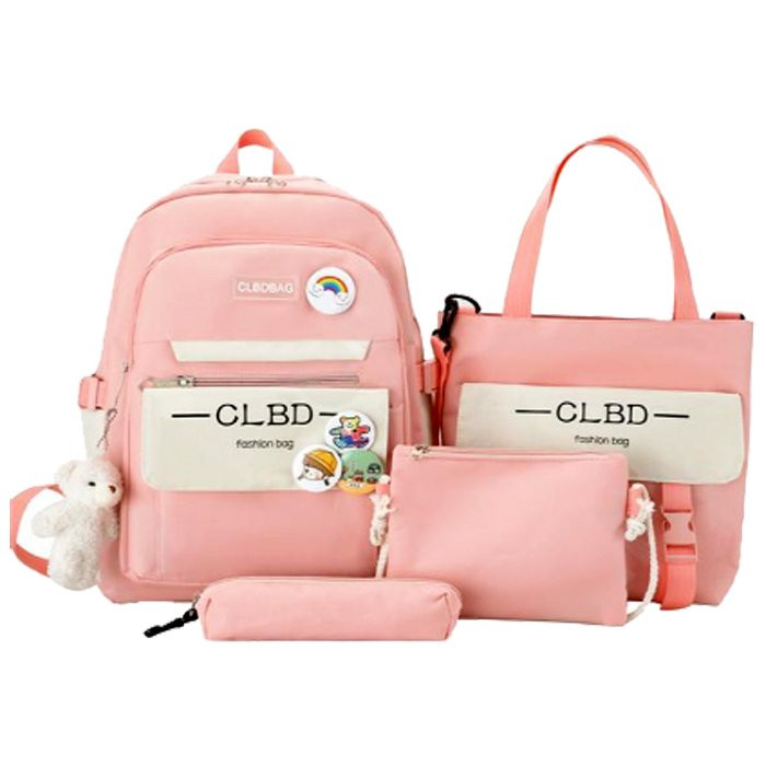 Рюкзак для девочек (CLBD) +сумка+косметичка+пенал розовый  арт.CC067_9457-4 43х31х14см
