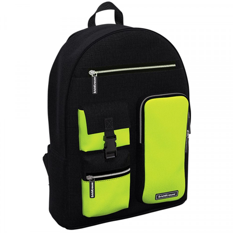Рюкзак для девочек (ErichKrause) ActiveLine Black&Yellow черный 40x29x16 см арт.60375