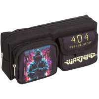 Пенал-косметичка 1 отделение (deVente) Cyber 210x85x60 мм объемный карман на молнии, карман на липучке арт.7020517