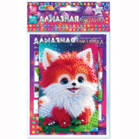 Алмазная мозаика 10х15см (MultiArt) Лисёнок без подрамника частичная выкладка арт.AM10X15-122782