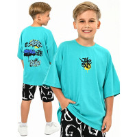 Футболка для мальчика арт.3063  размер 36/140-46/170 цвет изумруд