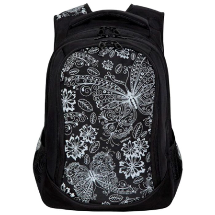 Рюкзак для девочки (GRIZZLY) арт RD-141-1/2 черный 29х40х19 см